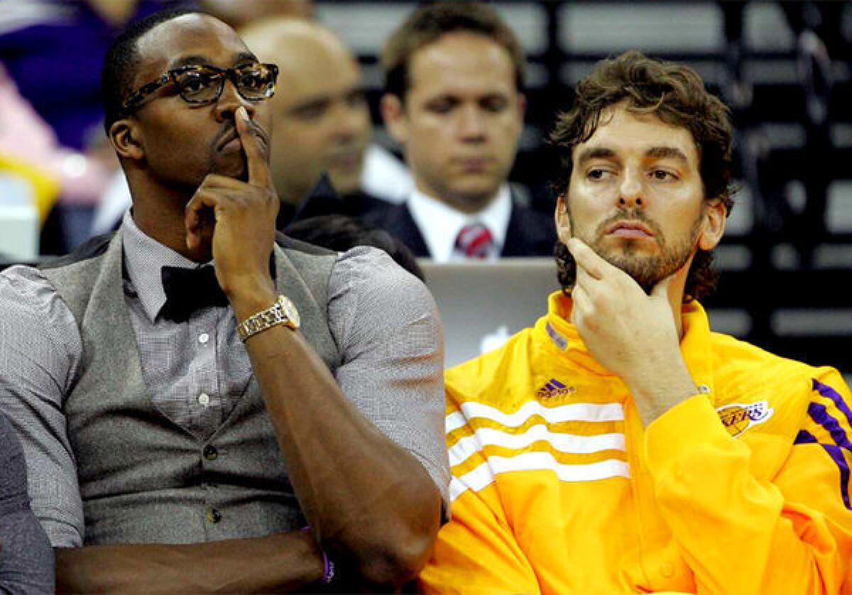 With Kobe Bryant out the rest of the season, Lakers big men Dwight Howard and Pau Gasol will get what they've been asking for all season: more touches.