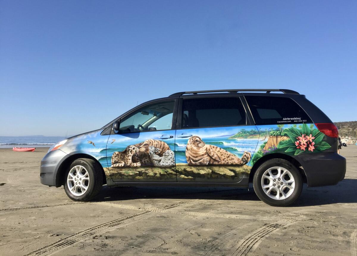 Have you seen this van? It was painted by local artist Ira Cosmos, inspired by the La Jolla scenery she loves.