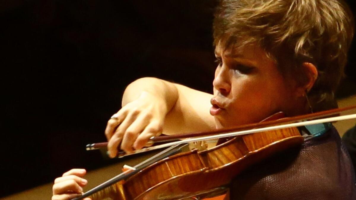 Leila Josefowicz performs the U.S. premiere of Luca Francesconi's "Duende: The Dark Notes" with the Los Angeles Philharmonic on Friday night at Walt Disney Concert Hall.