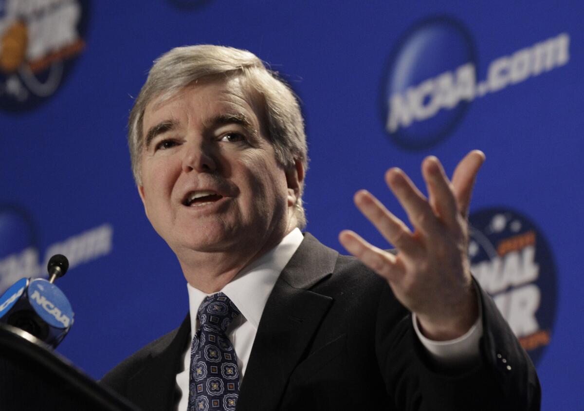 NCAA President Mark Emmert, shown in 2011, said in a statement Thursday that the organization was pleased that Indiana was taking steps to change SB 101 to ensure individuals are not discriminated against.