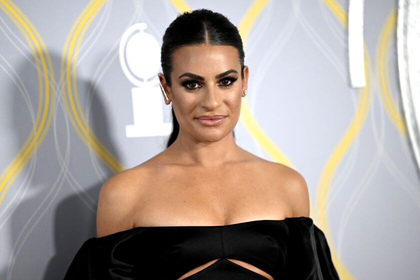 Lea Michele arrives at the 75th annual Tony Awards on Sunday, June 12, 2022, at Radio City Music Hall in New York.