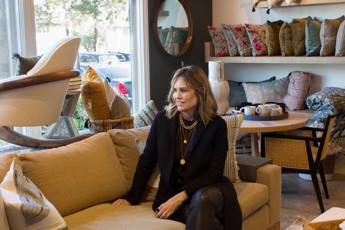 Denise Morrison, designer and owner of the House of Morrison store in Newport Beach, in her store's showroom.    