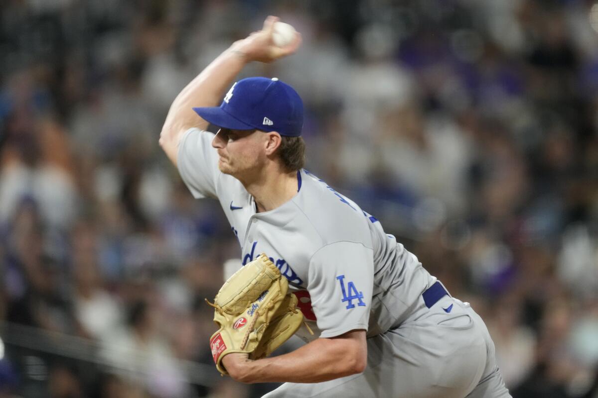 Dodgers pitcher Shelby Miller delivers against the Colorado Rockies on Sept. 28.