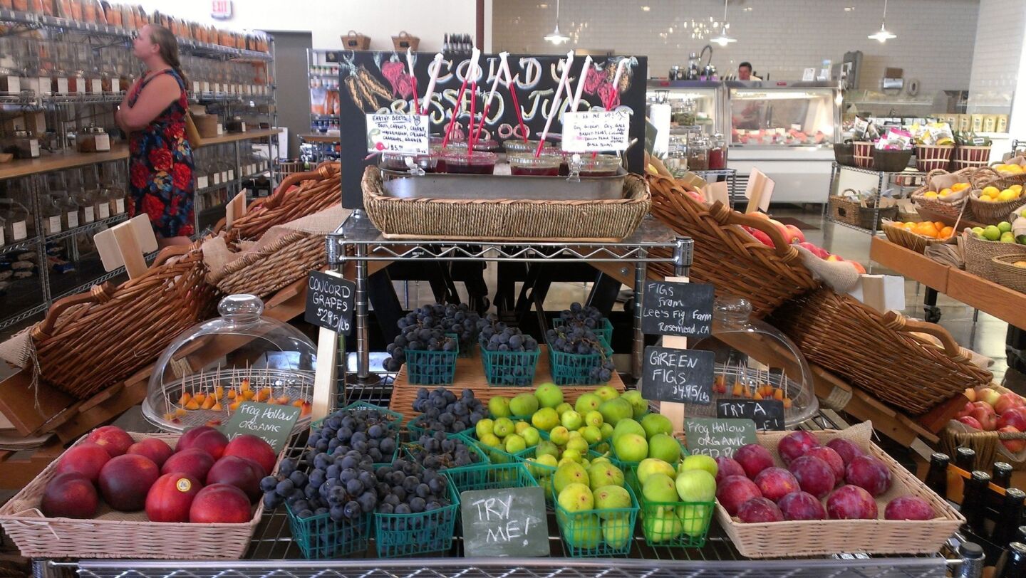 Urban Radish's produce section includes farmers market fruit and vegetables.