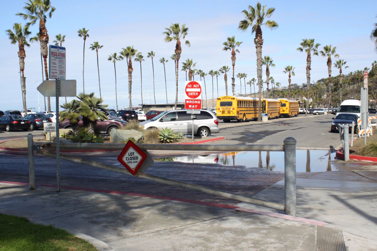 Open during the day, these gates at Kellogg Park in La Jolla Shores are scheduled to be closed from 10 p.m. to 4 a.m. nightly.