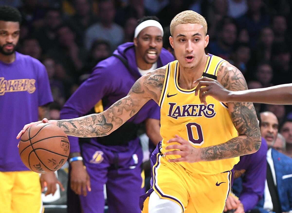 Kyle Kuzma's scoring average is down nearly seven points a game from last season.