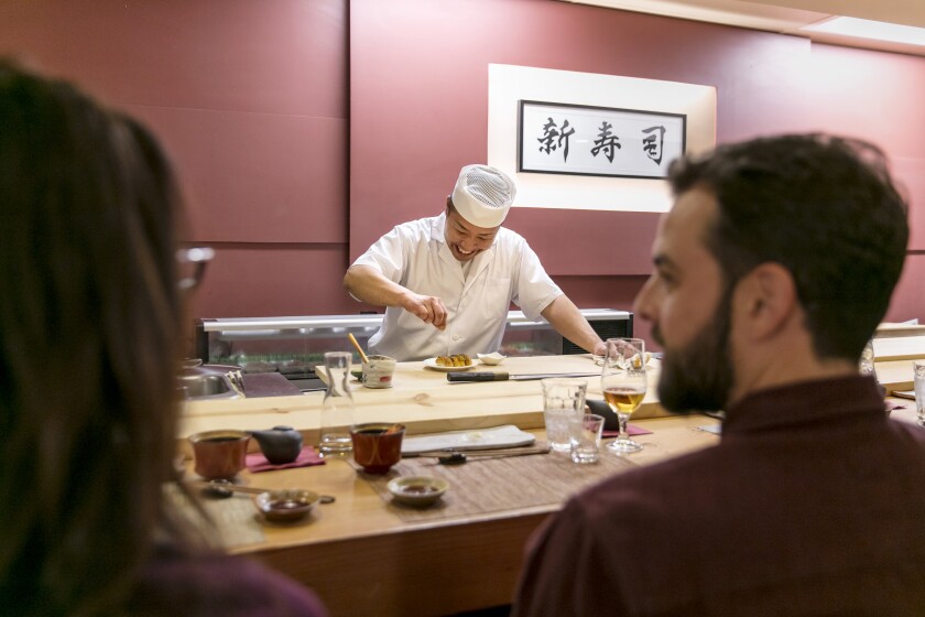 Azumi in action behind the bar.