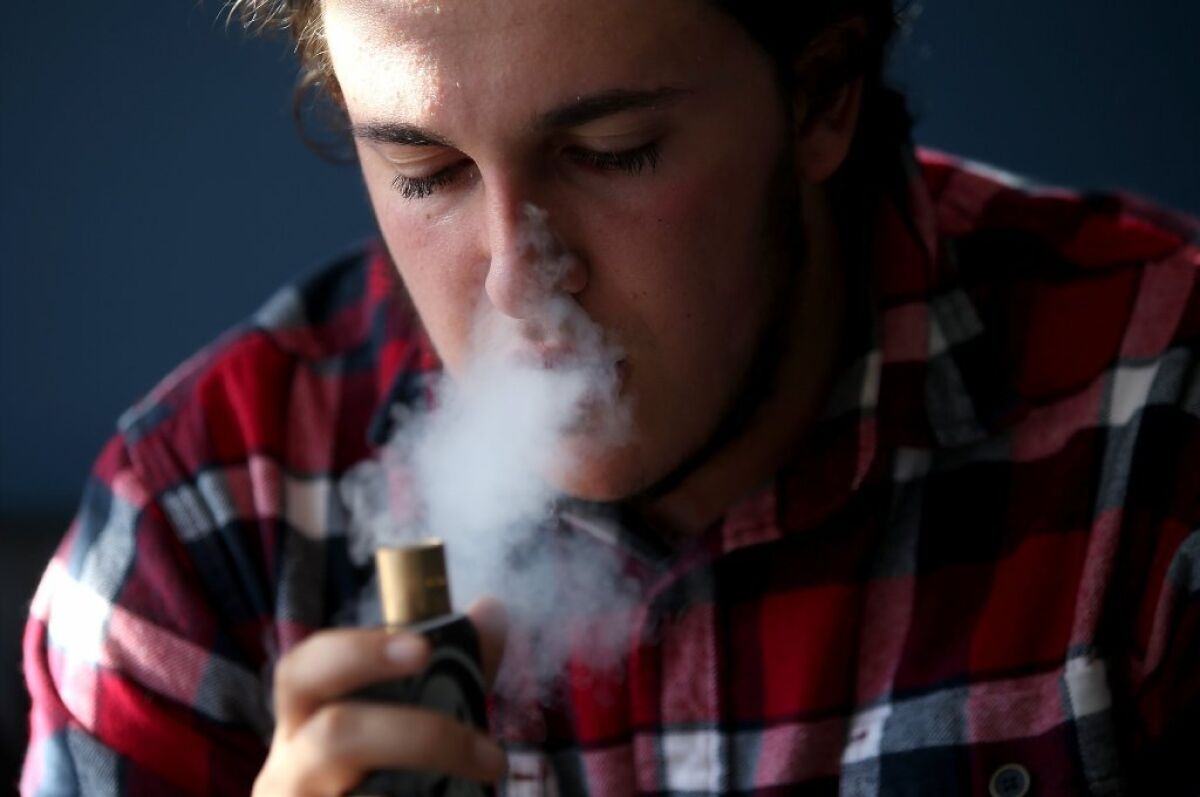 E-cigarette liquid containing nicotine could be taxed at a rate as high as 67% if Proposition 56 passes.