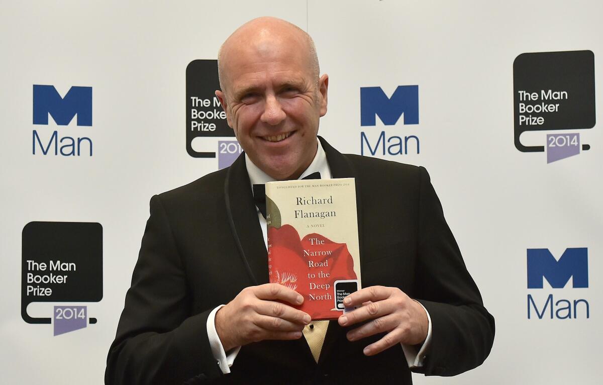 Richard Flanagan after winning the 2014 Man Booker Prize with his book "The Narrow Road to the Deep North."