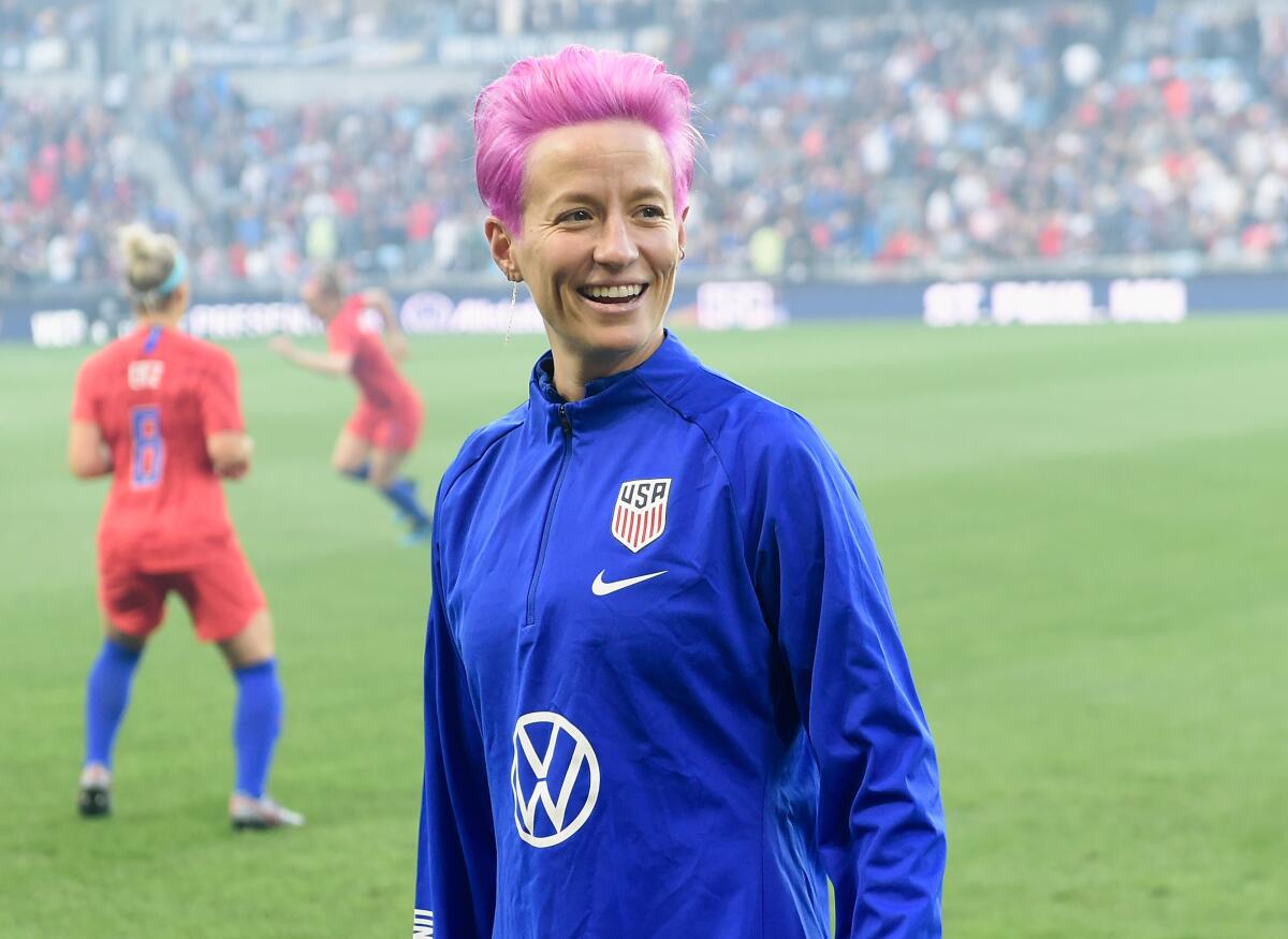 U.S. soccer star Megan Rapinoe was named the winner of the women's Ballon d'Or in Paris on Monday.