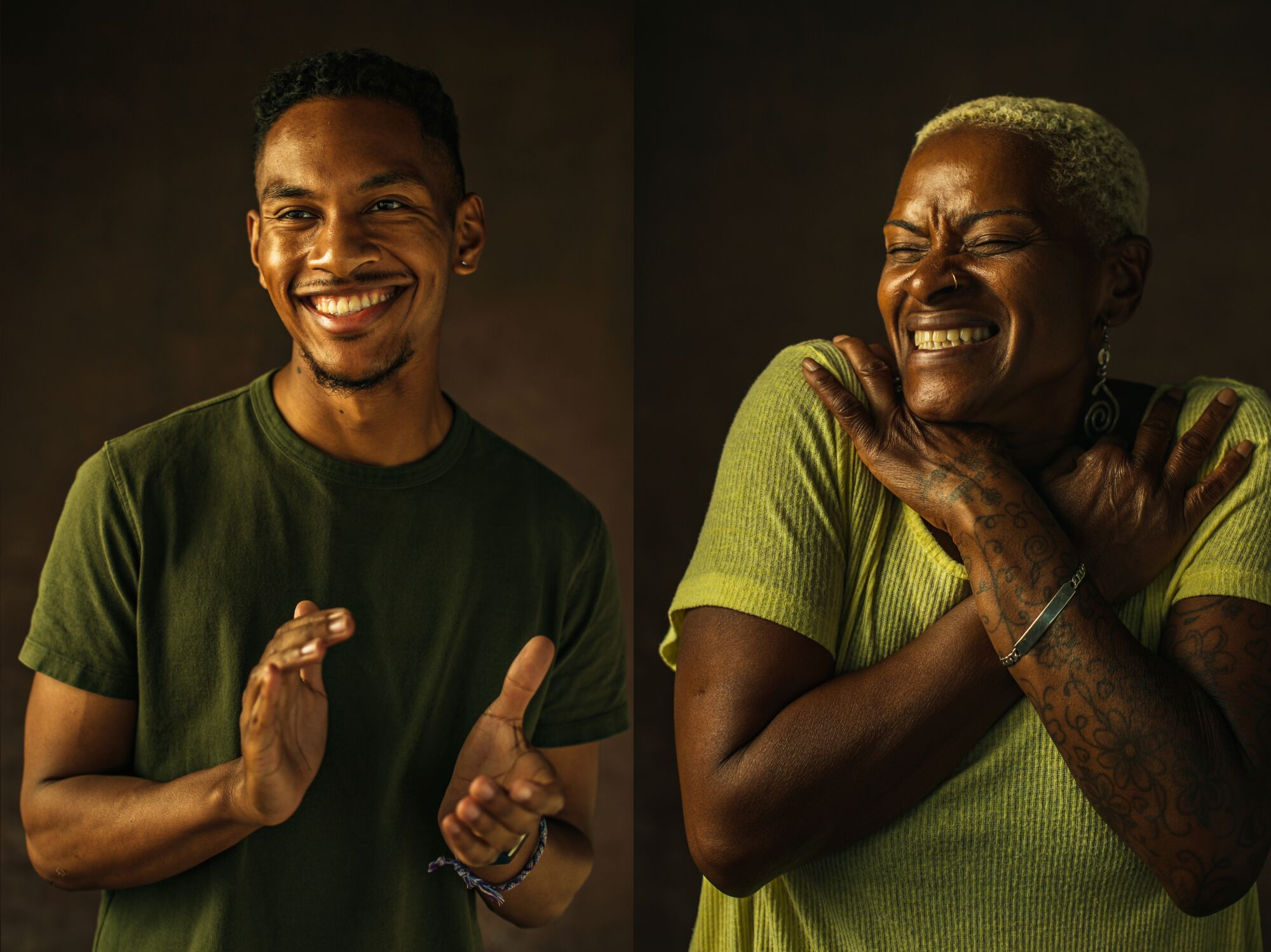 Corey Robinson, à gauche, et Denise Brown