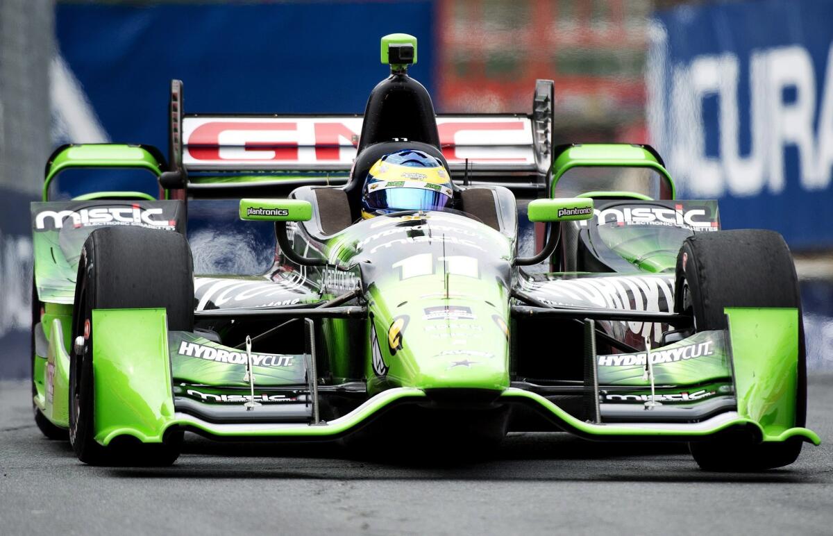 Sebastien Bourdais, shown during an IndyCar practice session in Toronto on June 12, won the Wisconsin 250 on Sunday at the Milwaukee Mile.