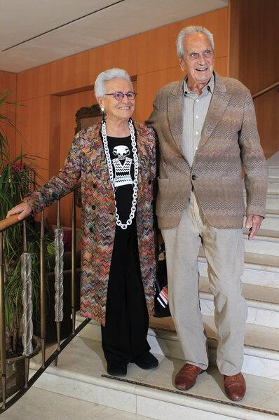 Italian fashion designer Ottavio Missoni is shown with his wife, Rosita Jelmini, in Milan.