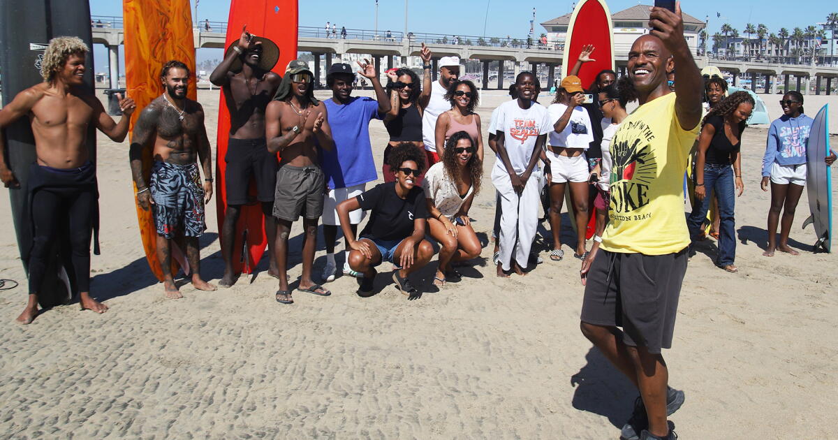 Black surfers ready for another ‘Great Day’ in Huntington Beach Black surfers ready for another ‘Great Day’ in Huntington Beach