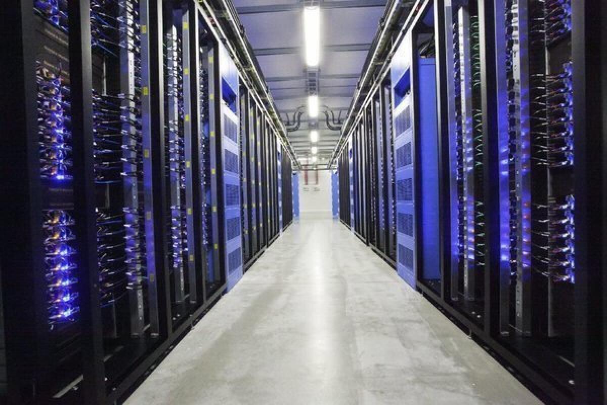 An internal Facebook bug exposed the contact information of 6 million users, the company announced Friday. Shown here are Facebook's computer servers in a data center in Sweden.