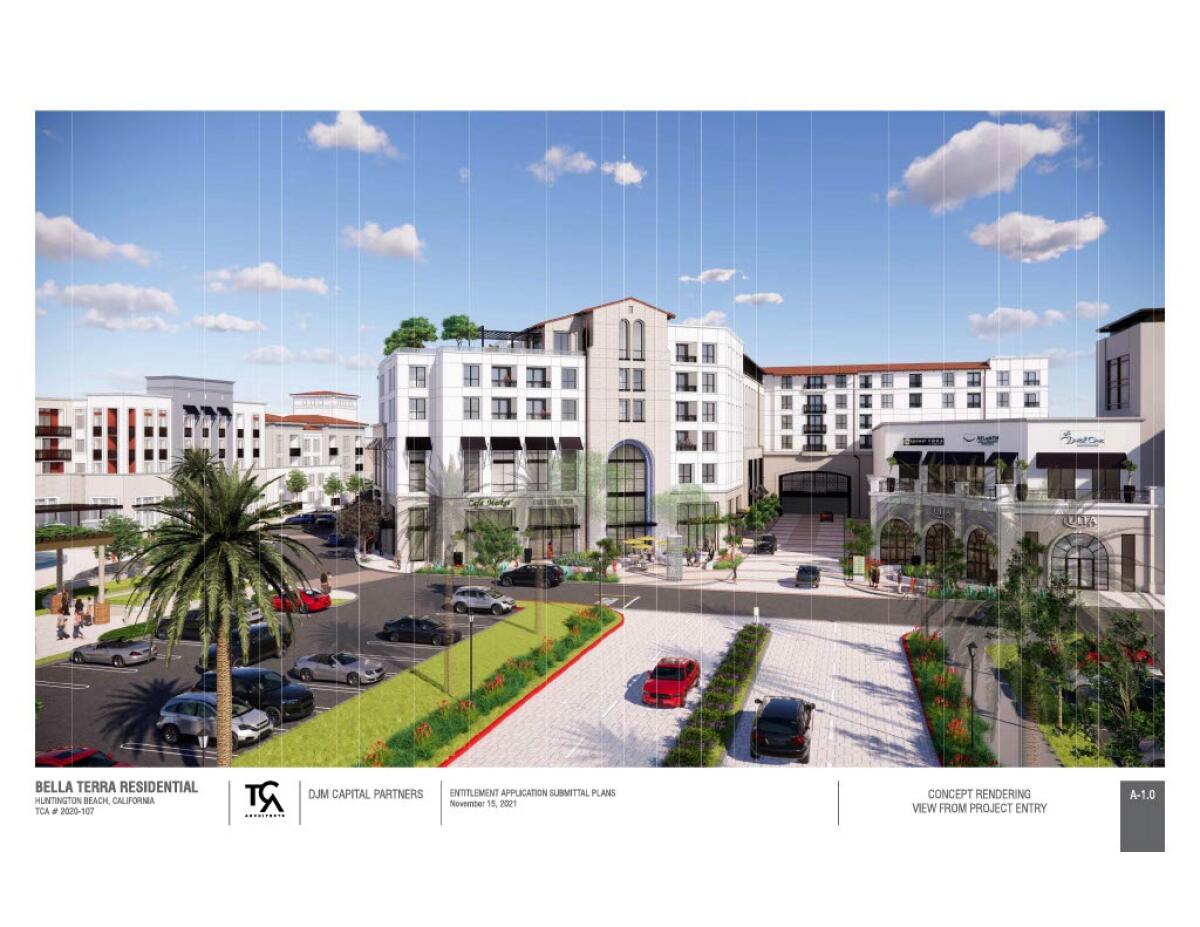 A rendering of the proposed new apartments and retail space at Bella Terra.