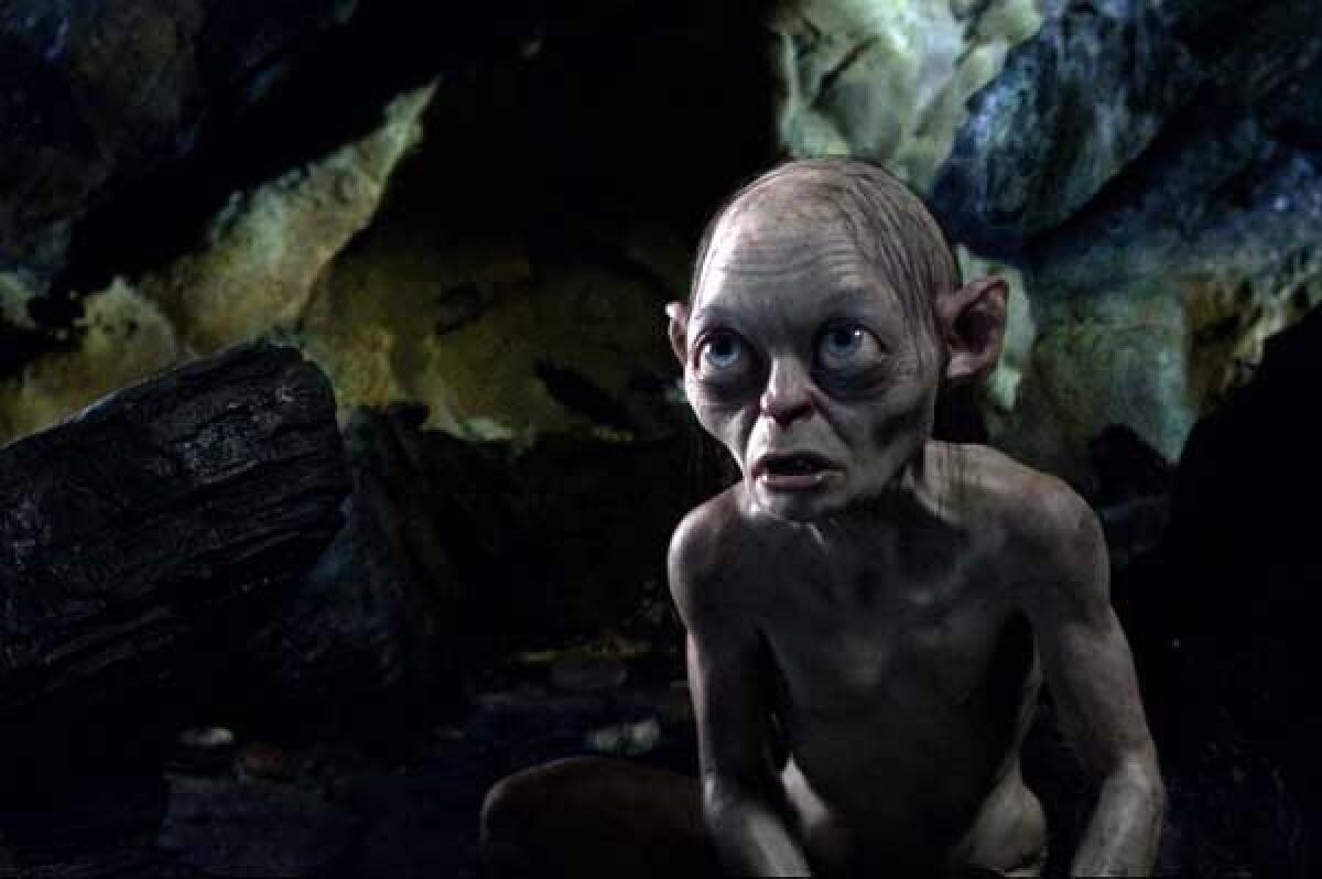 Gollum (Andy Serkis) loses his ring in "The Hobbit: An Unexpected Journey" on HBO.