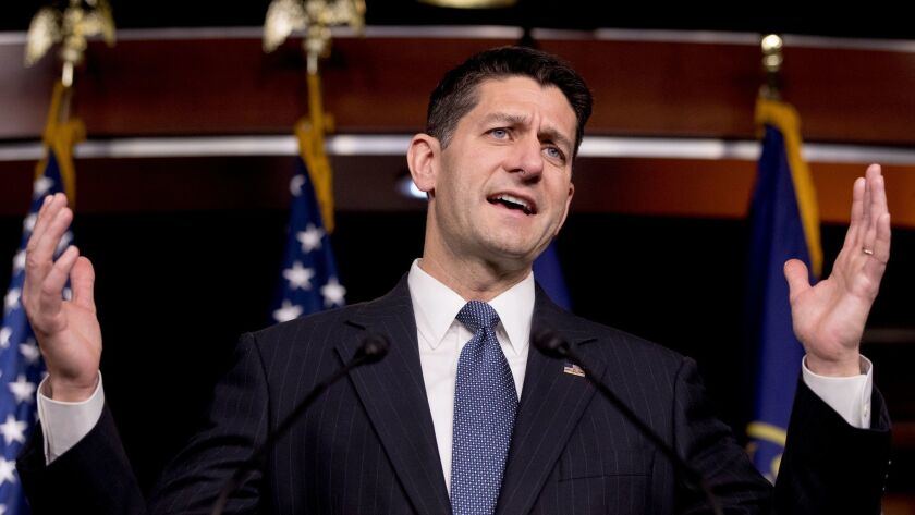 While Republicans backtracked on a vow to reduce the top tax rate to 35%, experts said there is still plenty in the party’s tax overhaul bill that would make the richest Americans the overall winners. Above, House Speaker Paul D. Ryan.