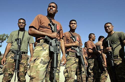 Fifty-five Tongan soldiers are receiving training at Camp Pendleton as they prepare to deploy to Iraq.