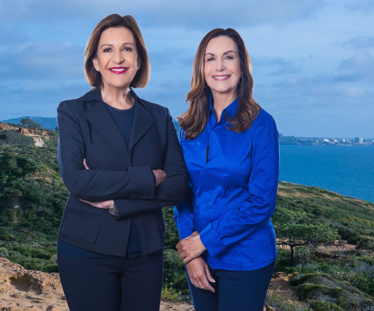 La Jolla real estate team and sisters Susana Corrigan (left) and Patty Cohen