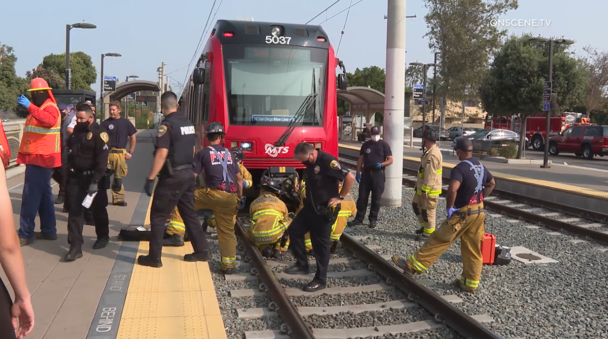A man was hit by the trolley in Chula Vista early Tuesday.