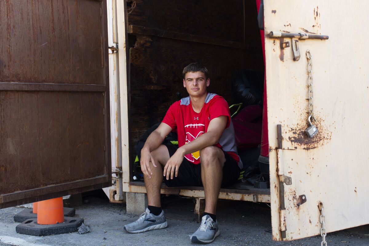 Mission Viejo quarterback Peter Costelli poses before the first day of conditioning earlier this week.