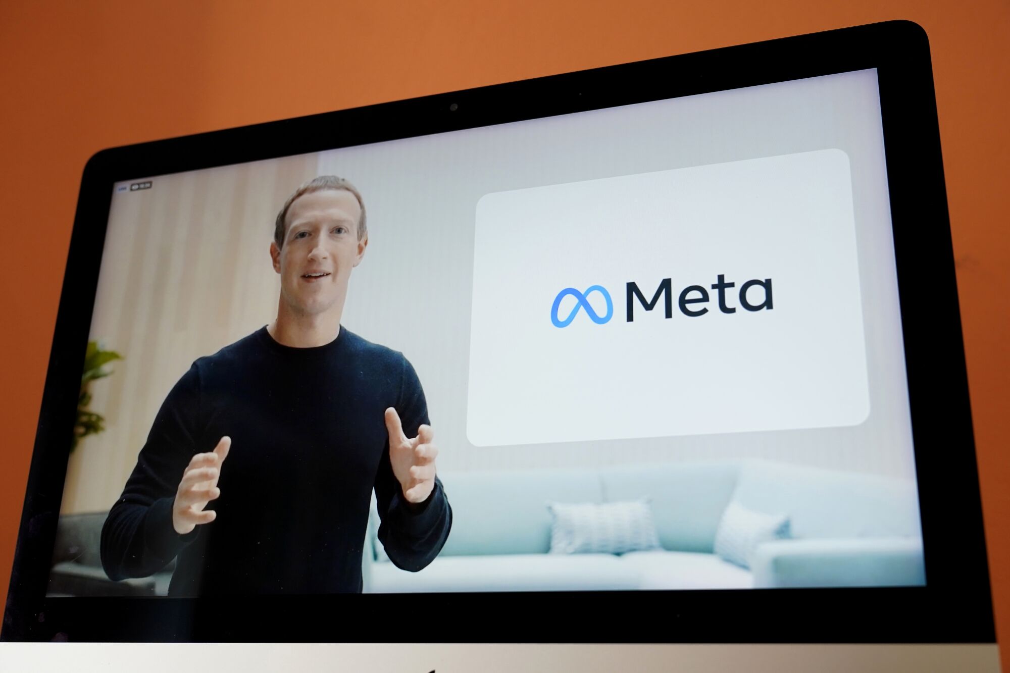 Facebook CEO Mark Zuckerberg announces the company's new name, Meta, during a virtual event in October.