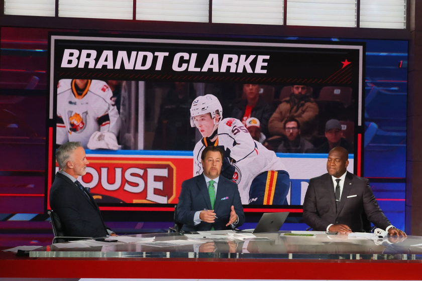 NHL Network announcers discuss the Kings selecting Brandt Clarke eighth overall in the NHL draft July 23, 2021.
