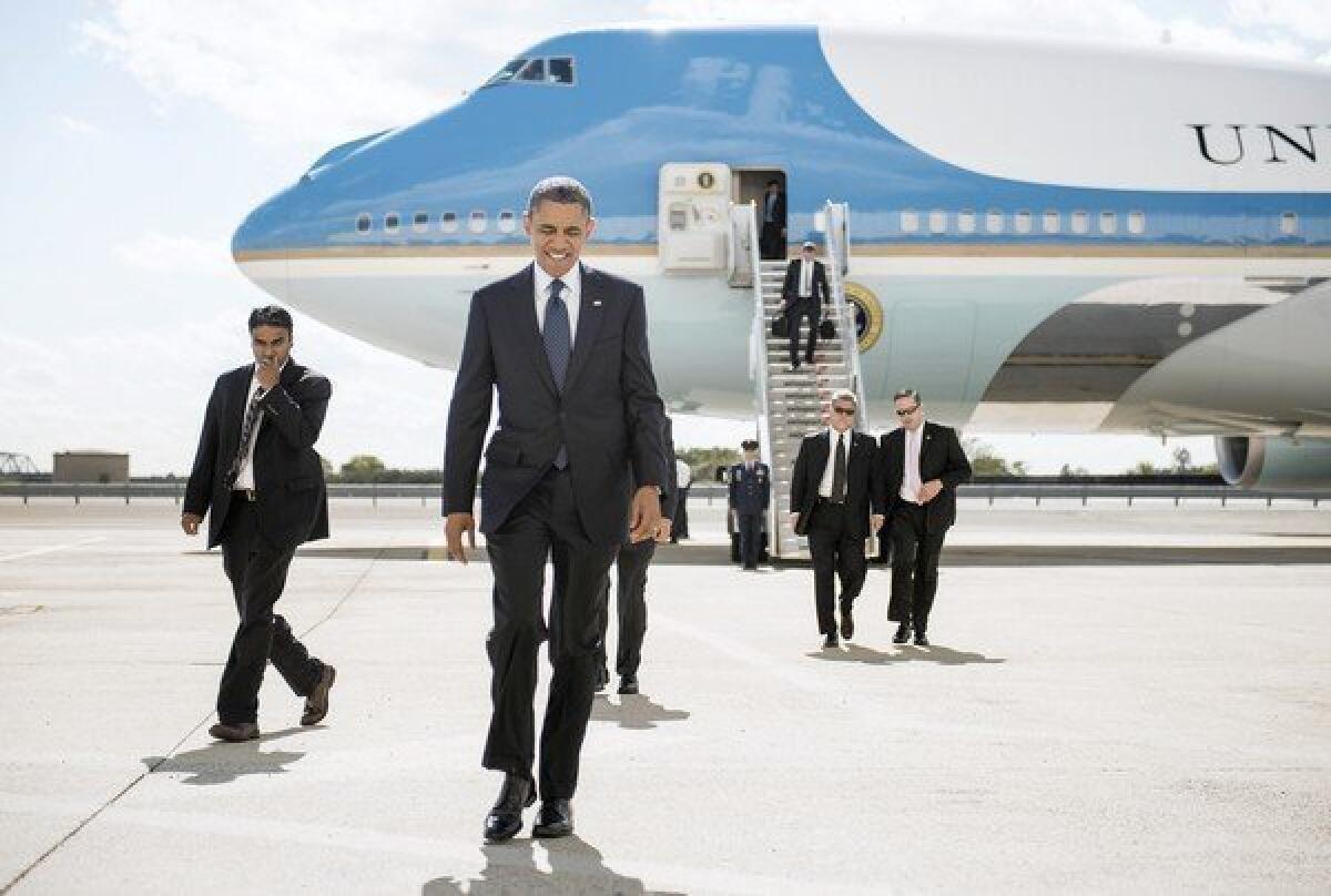 President Obama arrives in New York.