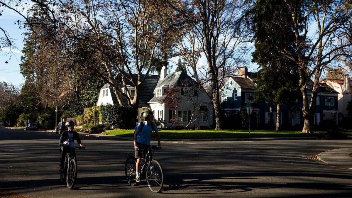 These are homes in Sacramento along 44th street, including the blue house seen prominently in "Lady Bird."