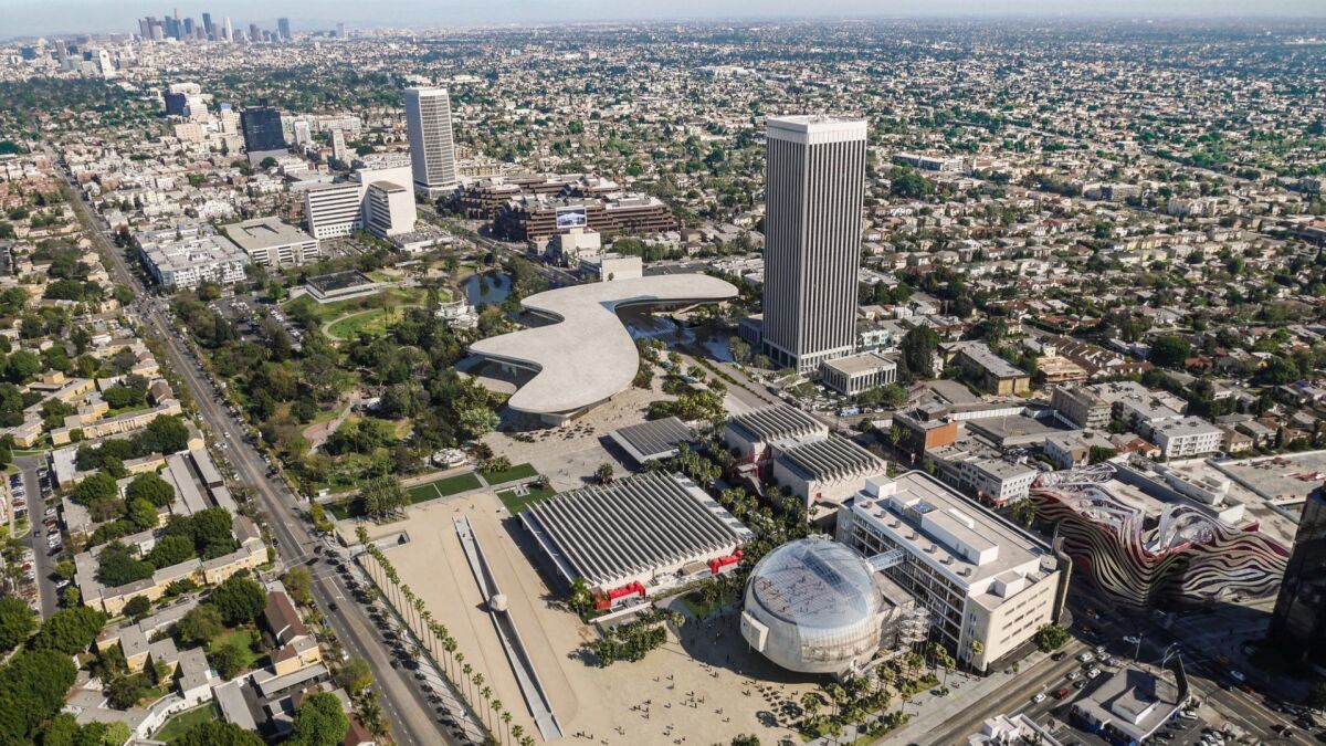 An overhead rendering of Peter Zumthor's design for LACMA.