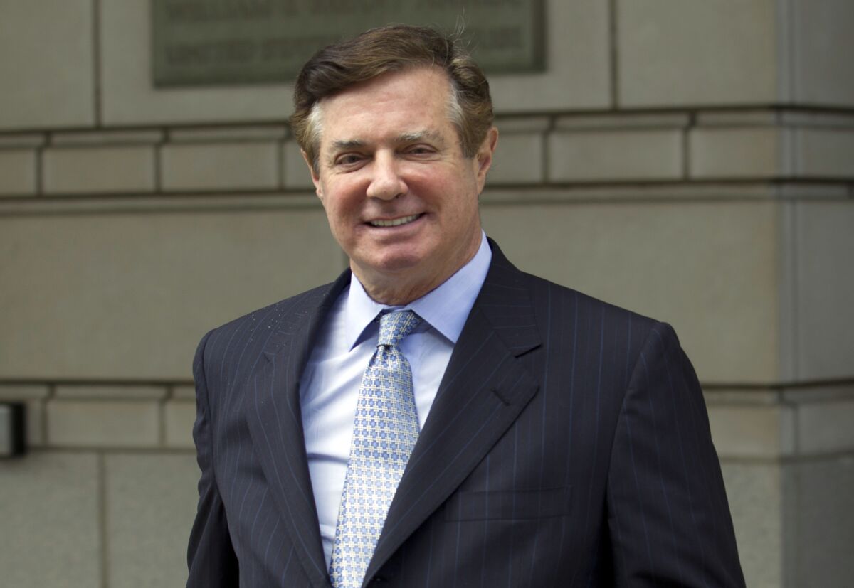 Paul Manafort leaves court in Washington in May.
