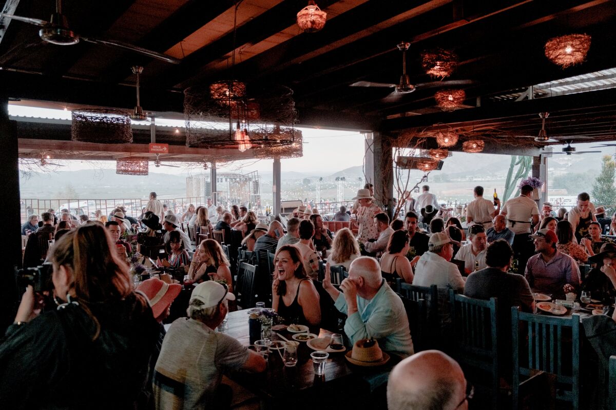 Diners at the VIP tables at the 2019 Valle Food & Wine Festival in Baja's Valle de Guadalupe.
