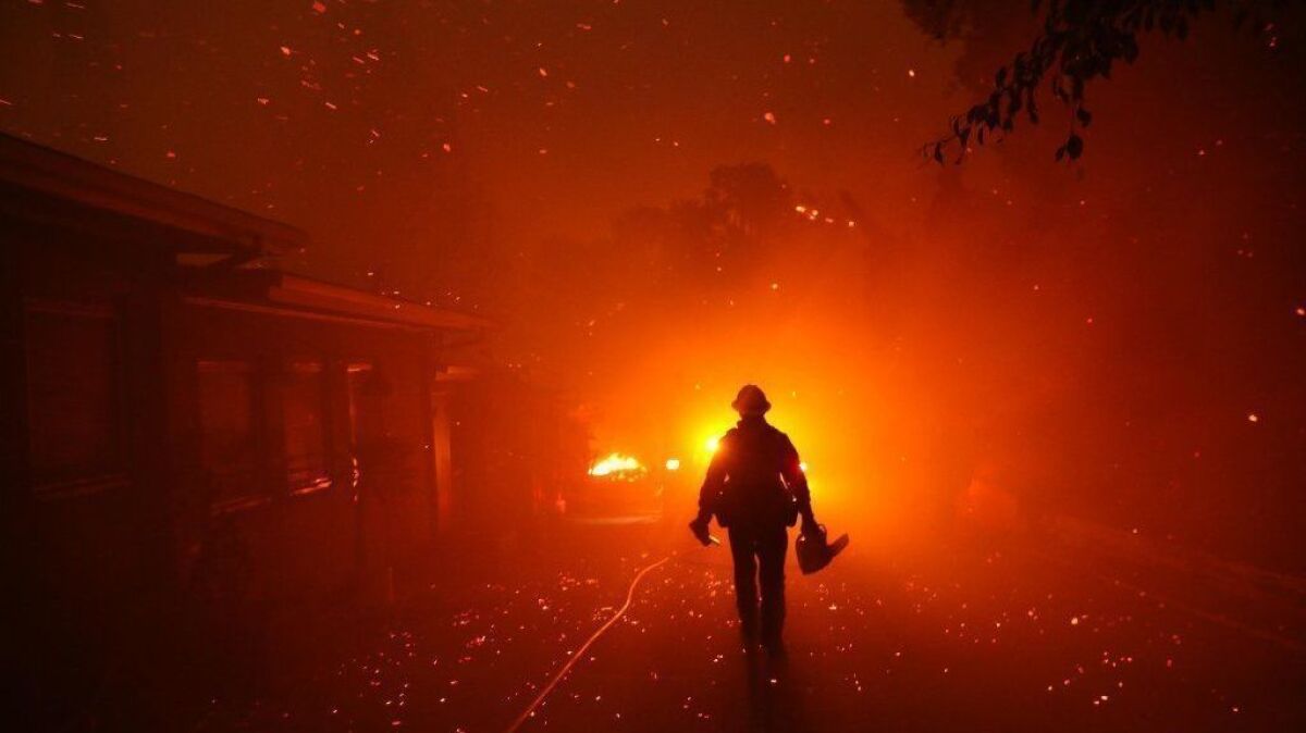 The Woolsey fire burns in Malibu on Nov. 9, 2018.