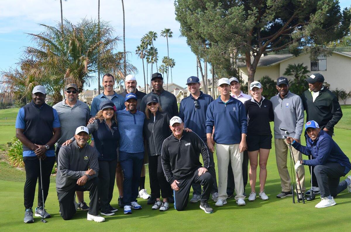 Shari Brasher, the CEO of Fresh Start Surgical Gift, host Alfonso Ribeiro and some of the event’s celebrity participants.