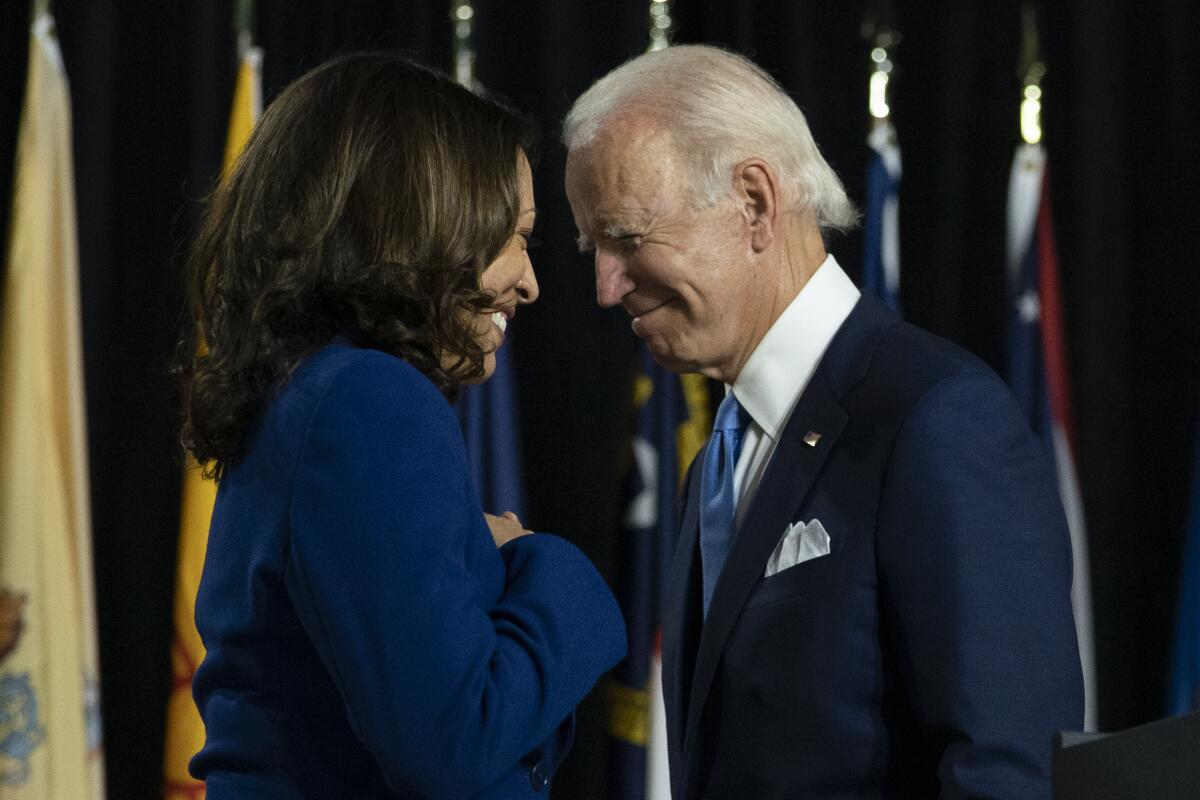  Joe Biden and his running mate, Sen. Kamala Harris