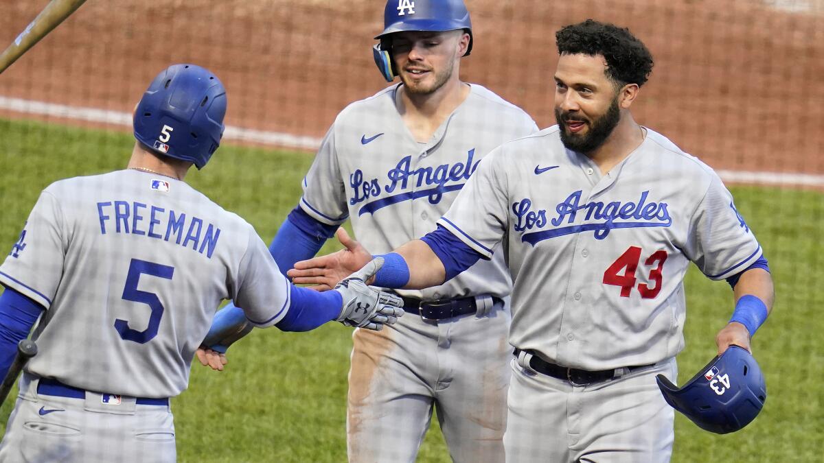 Dodgers score season highs in hits and runs to beat Pirates - Los Angeles  Times