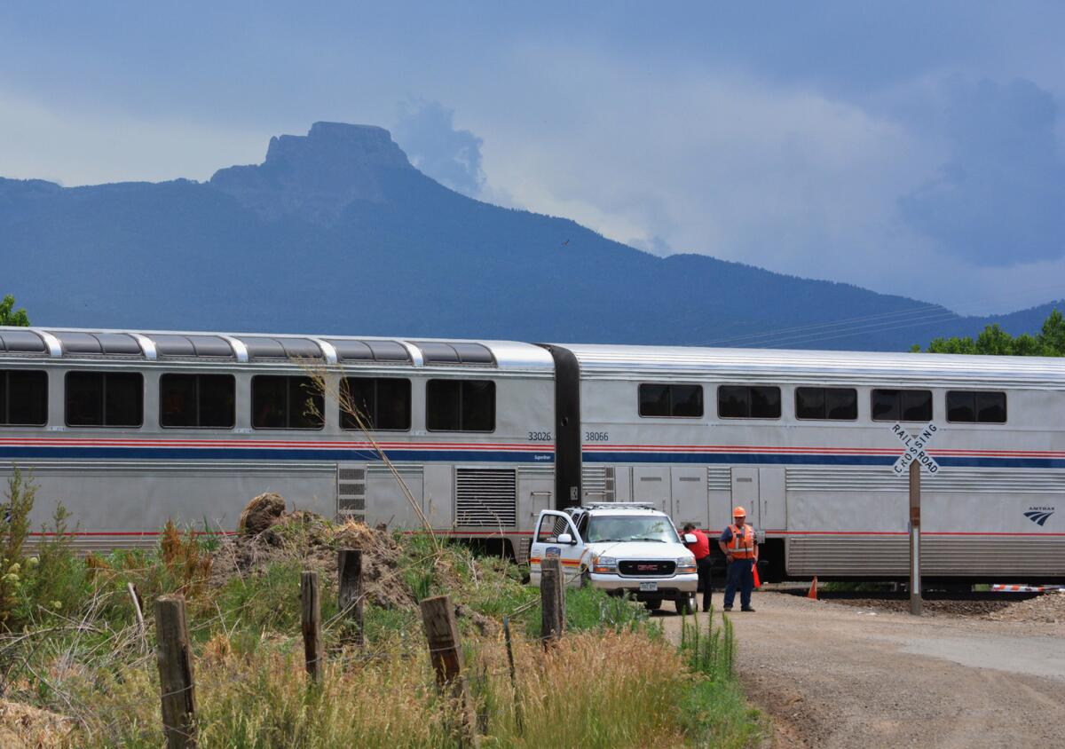 The train crossing east of Trinidad, Colo. -- the site of Sunday's deadly crash -- is marked only with signs.