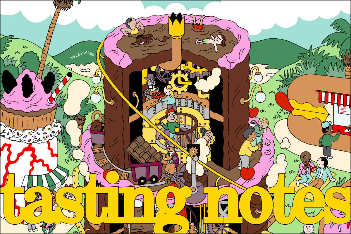 Illustration of cake themed restaurant
