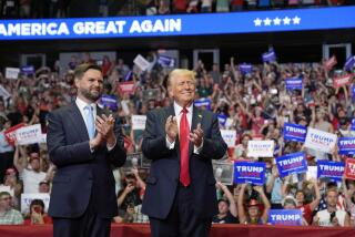 Republican presidential candidate former President Donald Trump and Republican vice presidential candidate Sen. JD Vance, R-Ohio, arrive a campaign rally, Saturday, July 20, 2024, in Grand Rapids, Mich. (AP Photo/Evan Vucci)