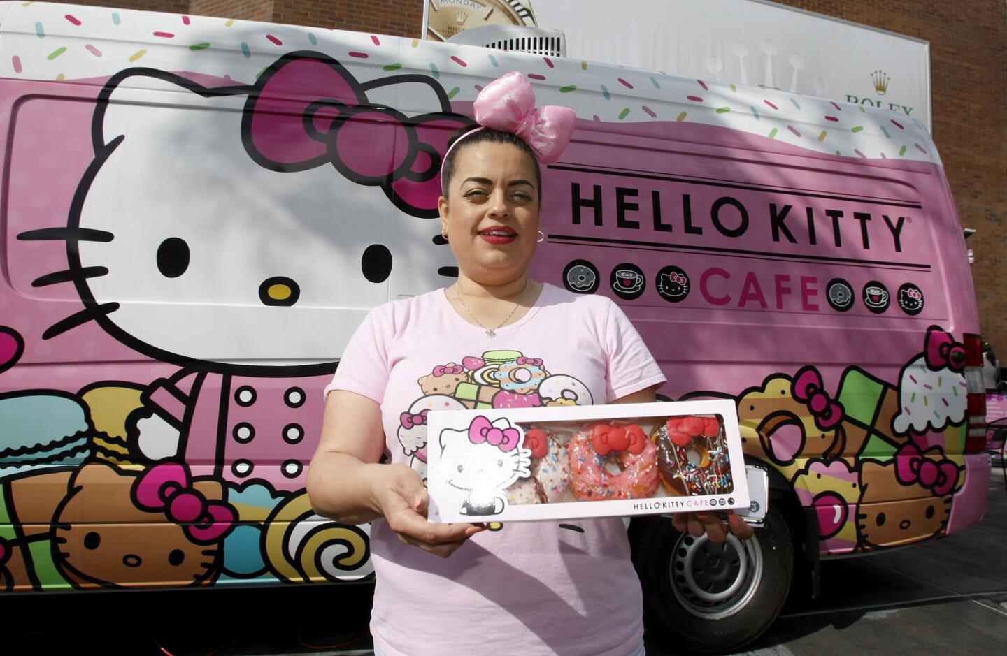 Photo Gallery: Hello Kitty Cafe truck visits Glendale with freshly-made doughnuts