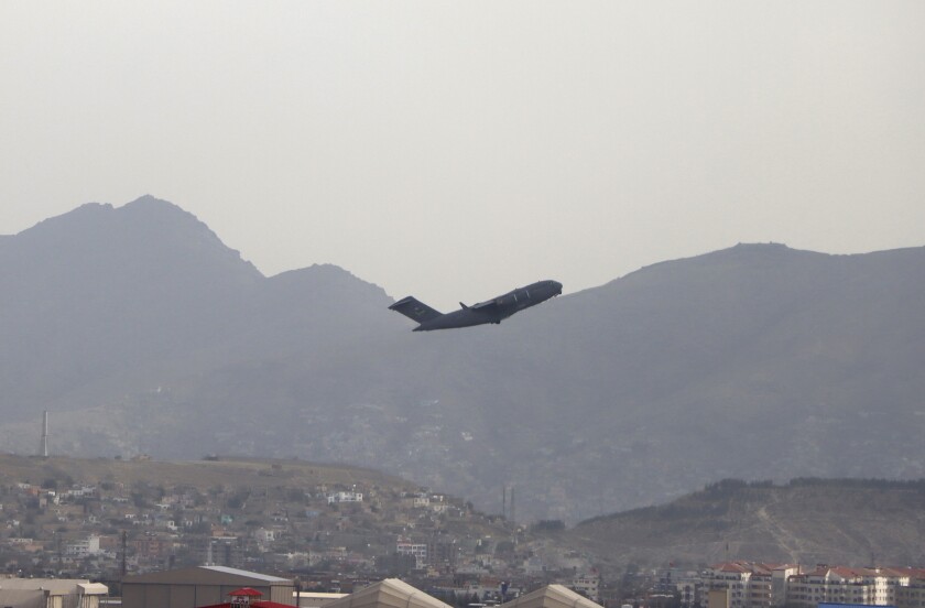 U.S. military plane departs Kabul airport