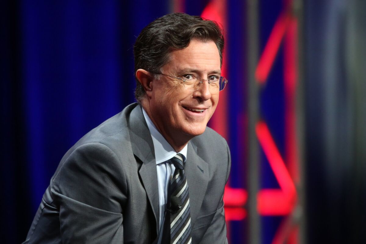 Host, executive producer and writer Stephen Colbert makes his "Late Show" debut on Sept. 8.