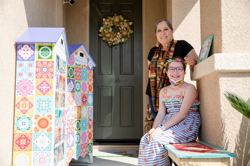 Katia Padilla and her 10-year-old daughter Fernanda at their Chula Vista home on Tuesday, March 30.