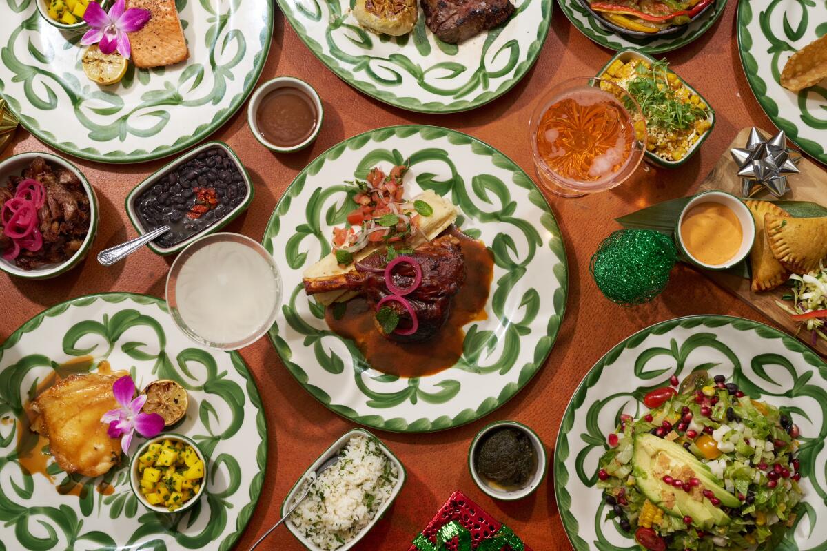 A spread of holiday dishes