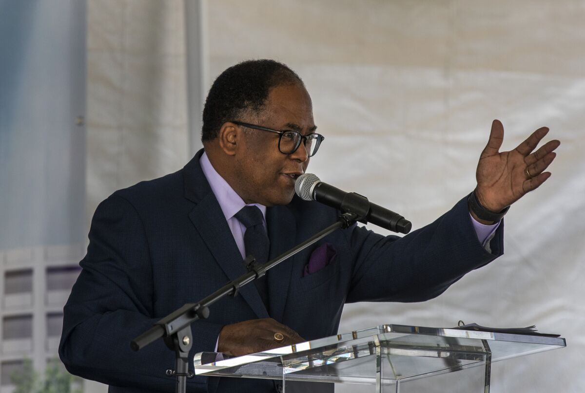 Los Angeles County Supervisor Mark Ridley-Thomas, speaking at a ground-breaking ceremony earlier this month.