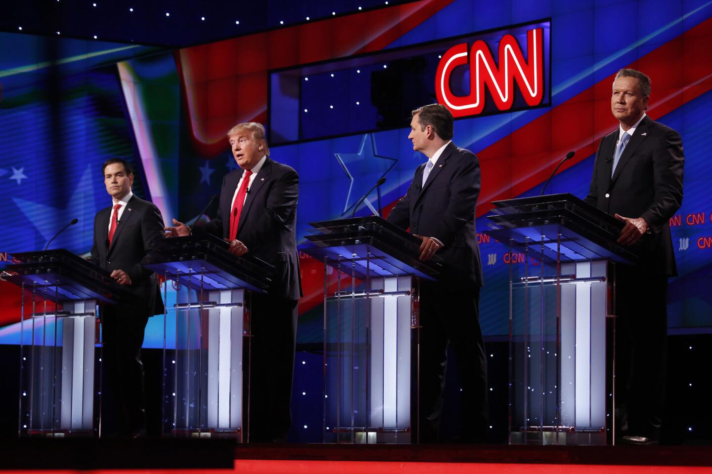Marco Rubio, Donald Trump, Ted Cruz, and John Kasich