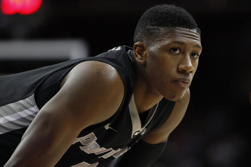 Providence's Kris Dunn looks on during the first half of a game against Villanova on Jan. 24.