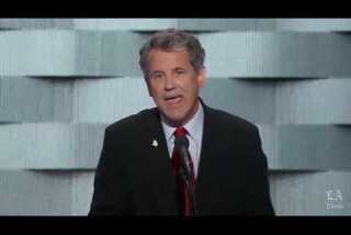 Sen. Sherrod Brown of Ohio speaks at the Democratic National Convention