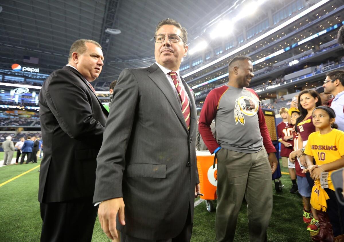 Washington Redskins owner Daniel Snyder visits with fans before an Oct. 13 game against the Dallas Cowboys.
